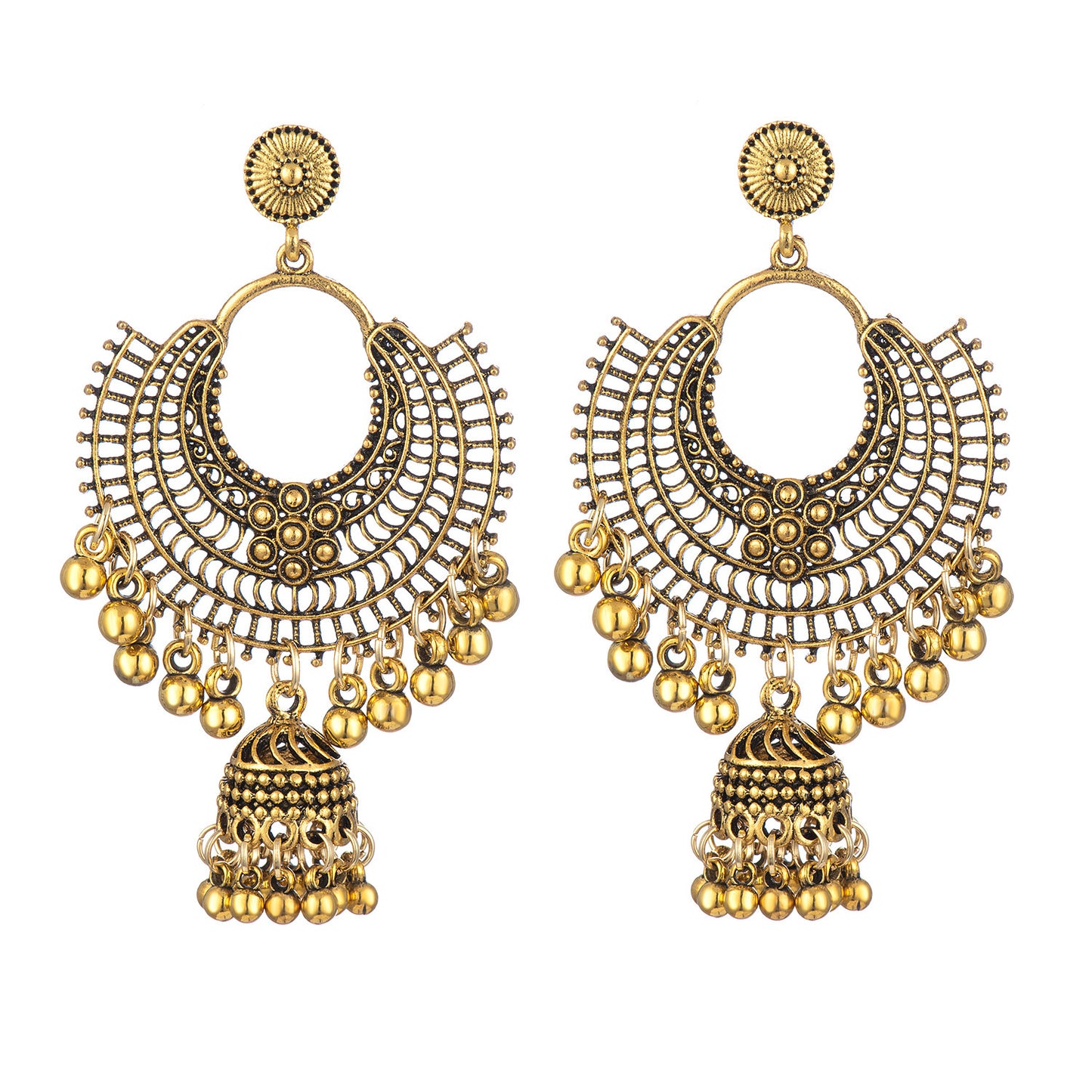 Chic Vintage Bell Bohemian Fan Earrings – Perfect for Any Outfit