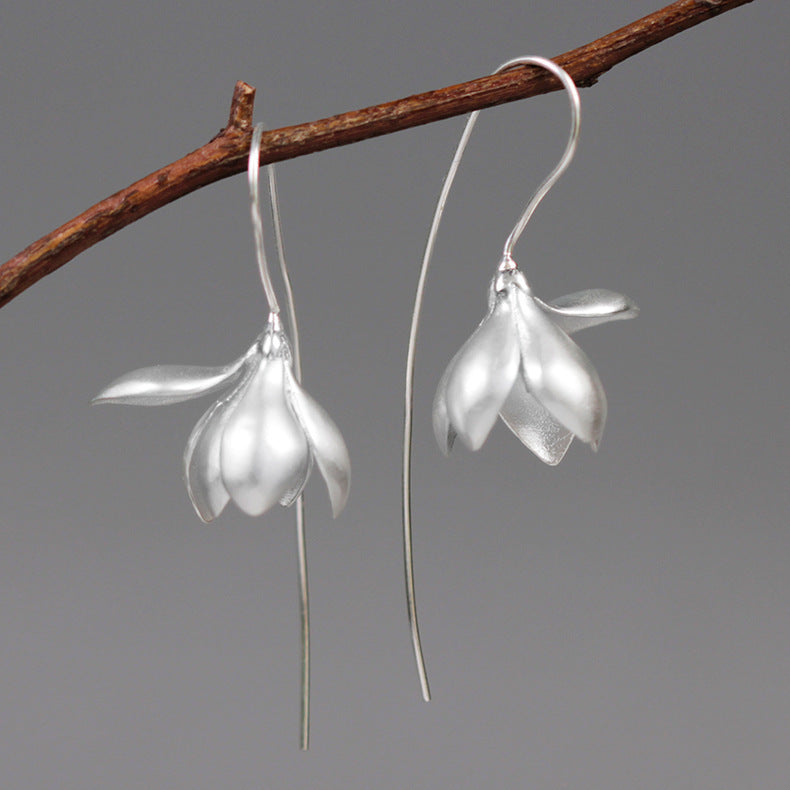 Unleash Your Elegance: Beautiful Magnolia Flower Dangle Earrings for All