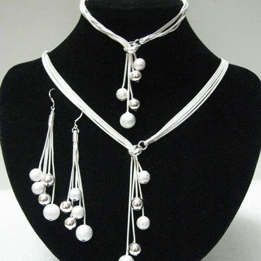 Versatile Five Thread Bead Jewelry Set: Perfect Necklace, Bracelet, Earrings!