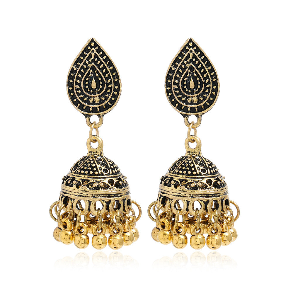 Boucles d'oreilles cloches vintage sculptées ethniques bohèmes élégantes qui rehaussent chaque tenue