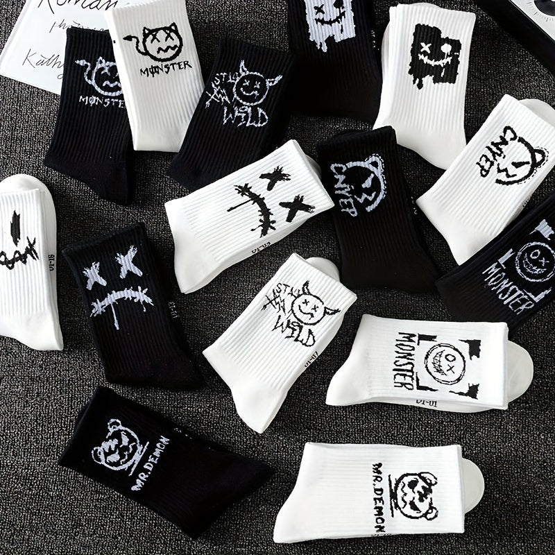 Upgrade Your Look: 5/10/20 Pairs of Trendy Graffiti Crew Socks