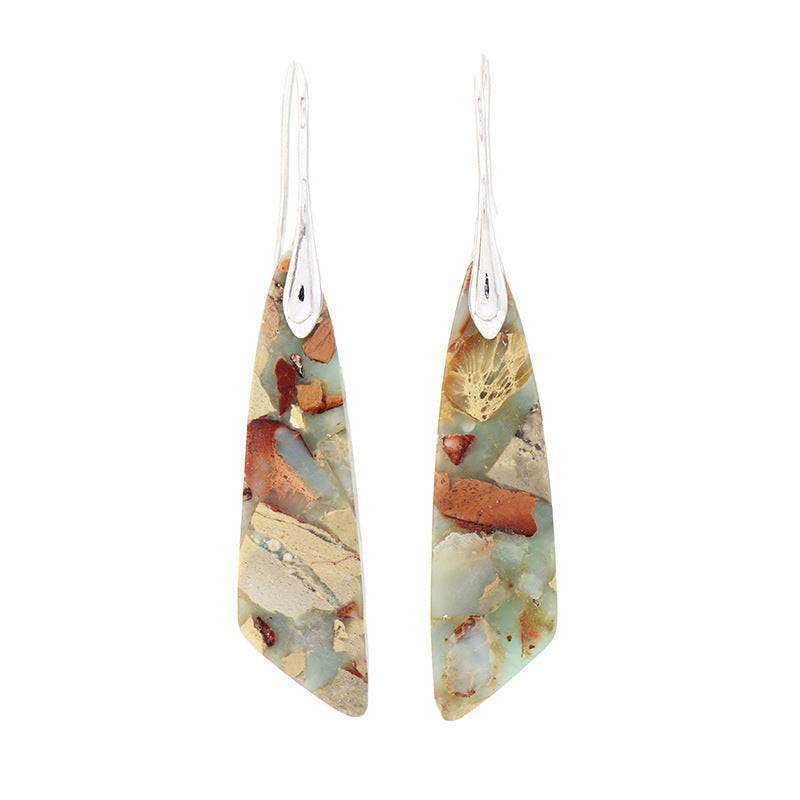 Stylish Bohemian Emperor Stone Geometric Pendant Earrings: Elevate Your Everyday Look