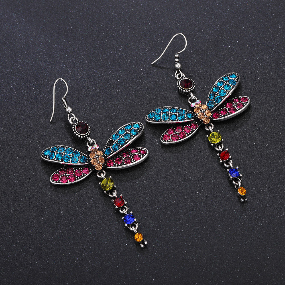 Ethnic Vintage Dragonfly Earrings: Unique Fringe Design for Elegant Style