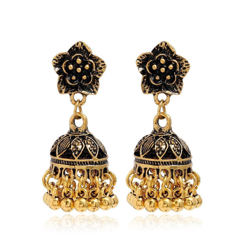 Boucles d'oreilles cloches vintage sculptées ethniques bohèmes élégantes qui rehaussent chaque tenue