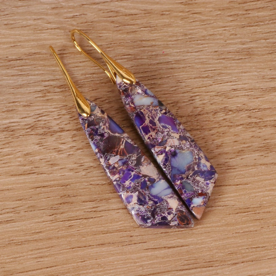 Stylish Bohemian Emperor Stone Geometric Pendant Earrings: Elevate Your Everyday Look