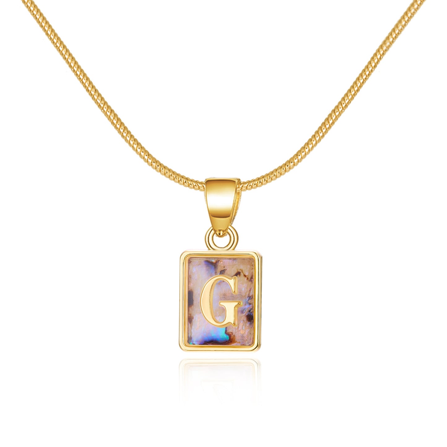 Personalized Luminous Pendant Necklace: 26 Letters, Colorful Shell Design Charm