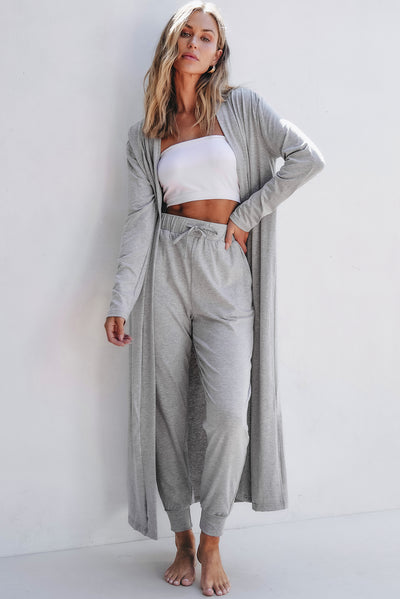 Stylish lounge pants and cardigan nightwear set for women
