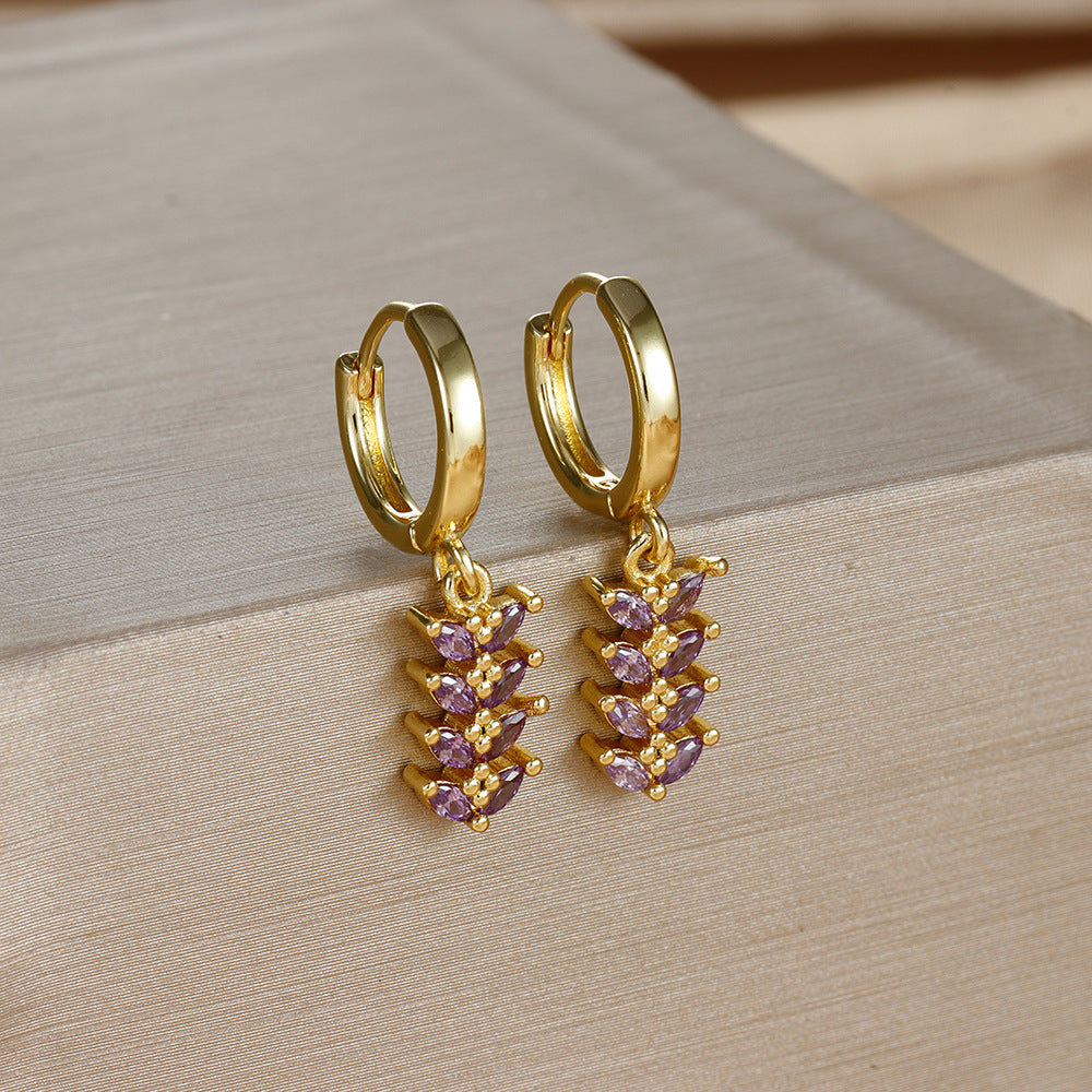 Chic and Versatile: Leaf-Shaped Zircon Wheat Earrings for Every Occasion