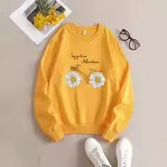 Stay Stylish and Cozy with Women's Printed Crew Neck Sweatshirts