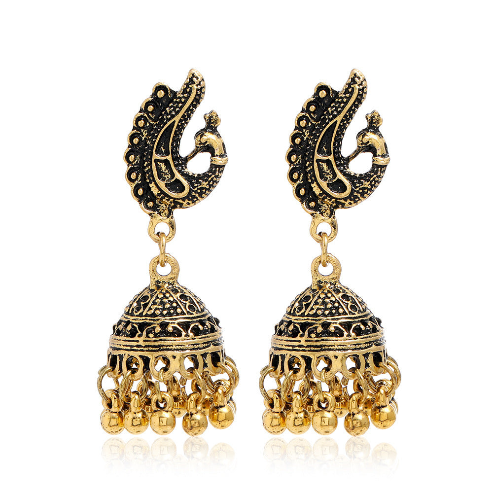 Boucles d'oreilles cloches vintage sculptées ethniques bohèmes élégantes qui rehaussent chaque tenue