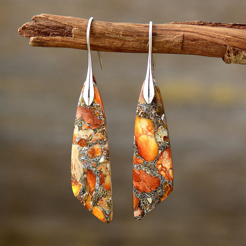 Stylish Bohemian Emperor Stone Geometric Pendant Earrings: Elevate Your Everyday Look