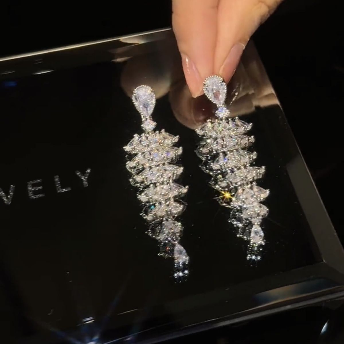 Enhance Holiday Glamour with Sparkling Zircon Christmas Tree Drop Earrings