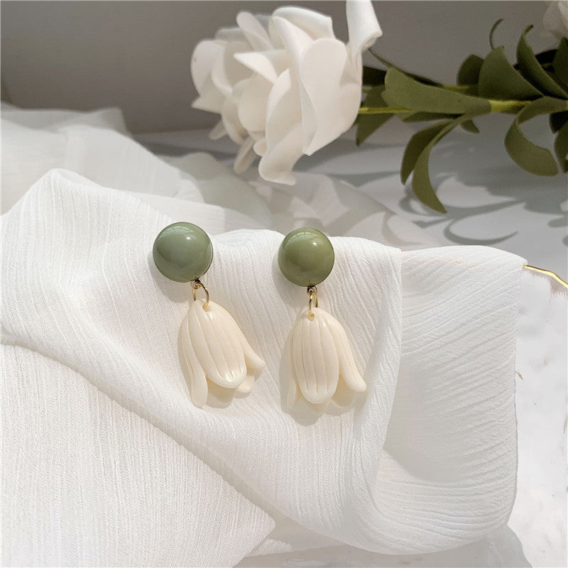 Charming French Vintage Tulip Flower Earrings Perfect for Any Occasion